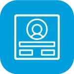 Icon of a profile card symbolising JobScope’s profile creation step.